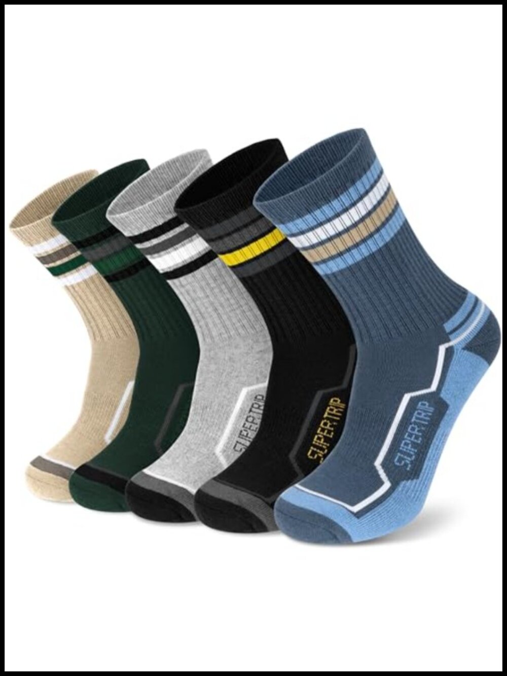 Merino Wool Hiking Socks for Men, 3/5 Pairs, Moisture Wicking, Thermal Winter